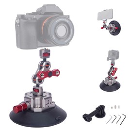 Came-TV 6" Car Camera Suction Cup Mount Kit, Aluminum Camera Car Suction Mount with 360° Ball Head Magic Arm, Boat Windshield Window Mount for DSLR/Action Cams/Cellphone (SY015)