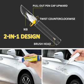 Silver Touch Up Paint for Car Touchup Paint Scratch Repair Pintura Para Carros 2 in 1 Automotive Paint Pen 0.4Fl Oz Quick Drying, Easy to Use