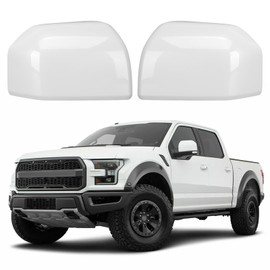 White Direct Replacement Side Mirror Covers Caps for 2015-2020 Ford F150, Directly Replace Style, Not Sticker Style