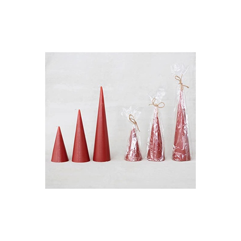 Creative Co-Op Unscented Tree Shaped Candle, Holly Berry Red