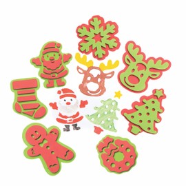 Baker Ross Christmas Foam Stamp FC263-10 Pieces Painting Supplies Stamp Set for Kids Ideal for Kids Arts and Crafts Projects