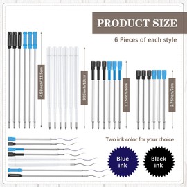 Colarr 24 Pcs Replaceable Ink Pen Refills 1 mm Medium Tip for Crystal Diamond Liquid Glitter Fancy Pens(Black)