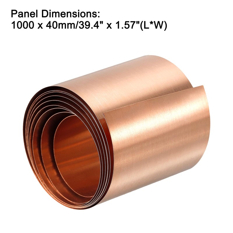 QUARKZMAN Copper Sheet Roll Metal Foil Plate 1000 mm x