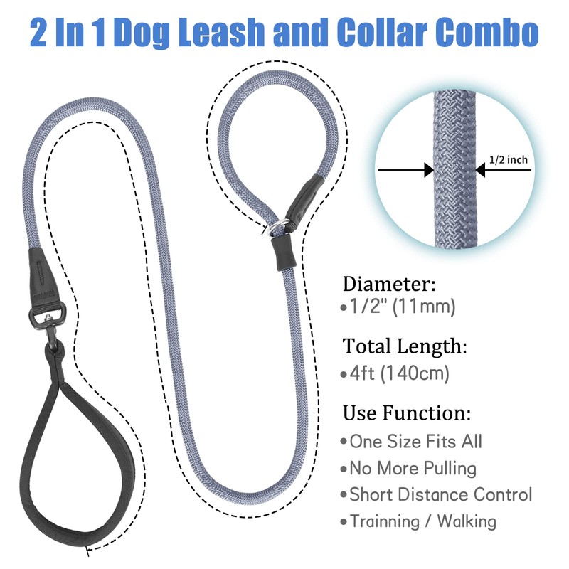 Slip Lead Dog Leash, Strong Slip Leash Dog Training Leash