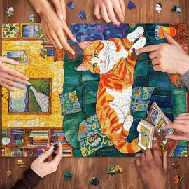 HUADADA Jigsaw Puzzles for Adults 1000 Pieces Comfortable Cat 1000 Piece Jigsaw Puzzles for Adults The Whole for Women, Gifts for Men-jigsaws 1000 pieces for adults