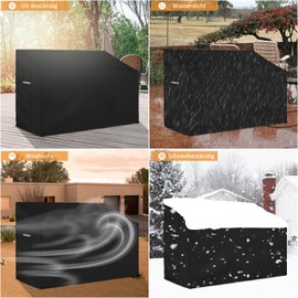 Dokon 2-Seater Garden Bench Cover with Ventilation Holes, Waterproof, Windproof, UV-Resistant, Heavy Duty 600D Oxford Fabric, Protective Cover for Garden Bench, Garden Sofa (134 x 66 x 63/89 cm) -