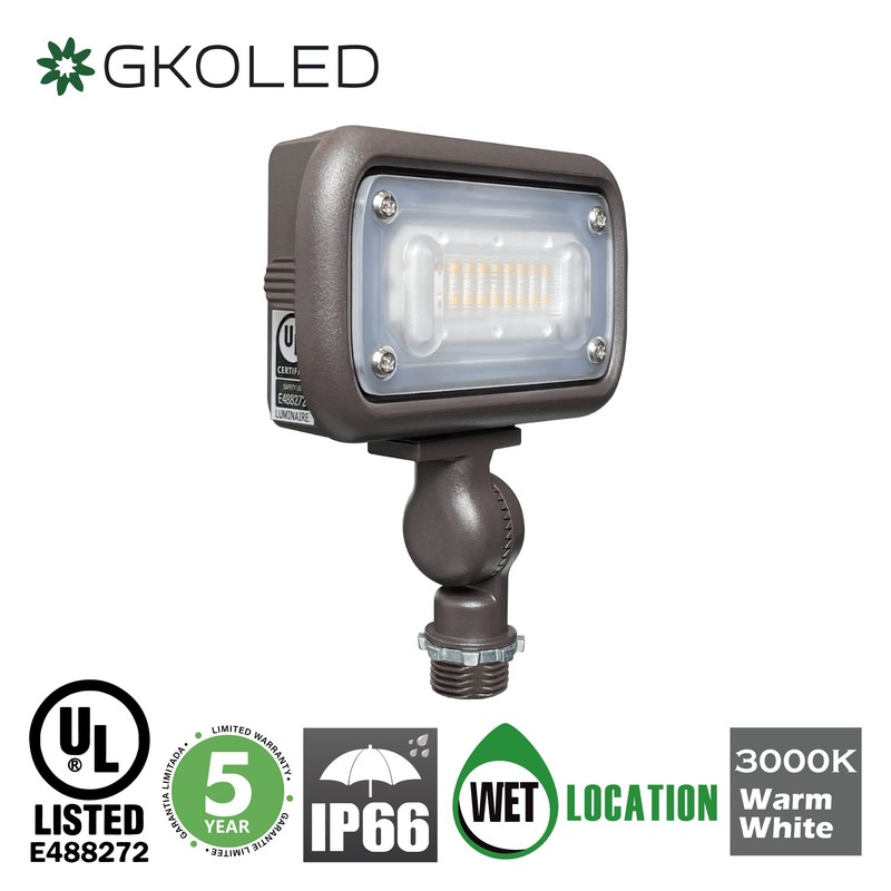 GKOLED 15W Outdoor LED Flood Security Lights, Waterproof Landscape Lighting,