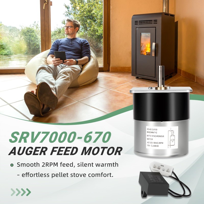 VORGENS SRV7000-670 Auger Feed Motor, Fit for Pelpro PP70, PP130,