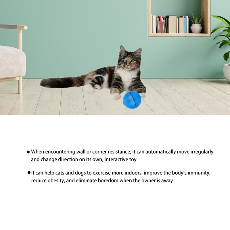 Cat 360 Degree Self Rotating Ball Toy Automatic Rolling Interactive
