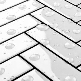 Livelynine White Herringbone Subway Tile Peel and Stick Backsplash for Kitchen Wall Bathroom Shower Peel and Stick Wall Tiles Renter Friendly Back Splash Stick on Tiles for Fireplace 4-Tiles 12x12