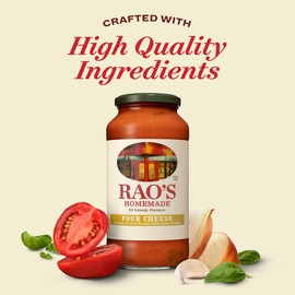 Rao's Homemade Four Cheese Pasta Sauce, 24 oz, Tomato Sauce, All Purpose, Keto Friendly Pasta Sauce, Premium Quality Tomatoes from Italy