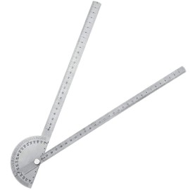 Angle Protractor Angle Finder Ruler Two Arm Stainless Steel Protractor Woodworking Ruler Measure Tool with 0-180 Degrees(30 cm/ 11.8 Inch)
