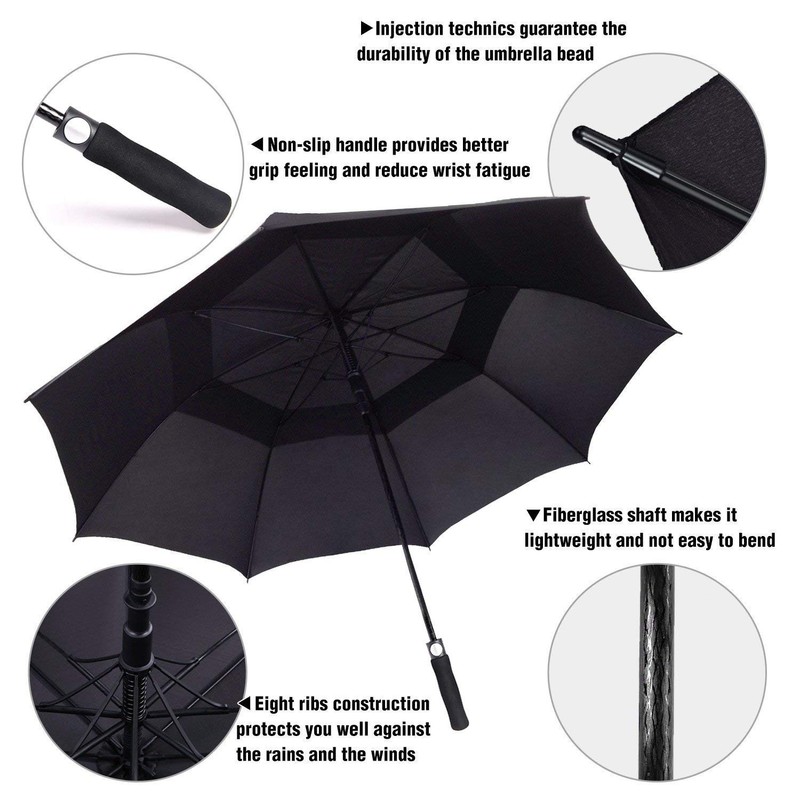 ACEIken Golf Umbrella Windproof Large 62 Inch, Double Canopy Vented,