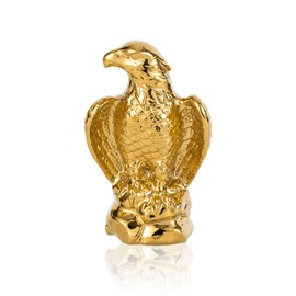 TQUPT Golden Hawk Statue, Eagle Birds Figurine Home Decor, Modern Elegance Hawk Sculpture Office Home Decoration - Small Mini Wild Animal Gold Eagle for Desktop & Car, Perfect Hawk