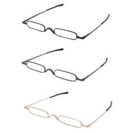 Mini Slim Pen Reading Glasses with Portable Clip Case Small Pocket Readers Men Women (3 pairs,3.00)