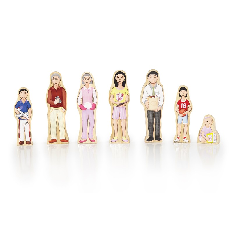 Guidecraft Wedgies Family Set of Wooden Figures - Kids Learning