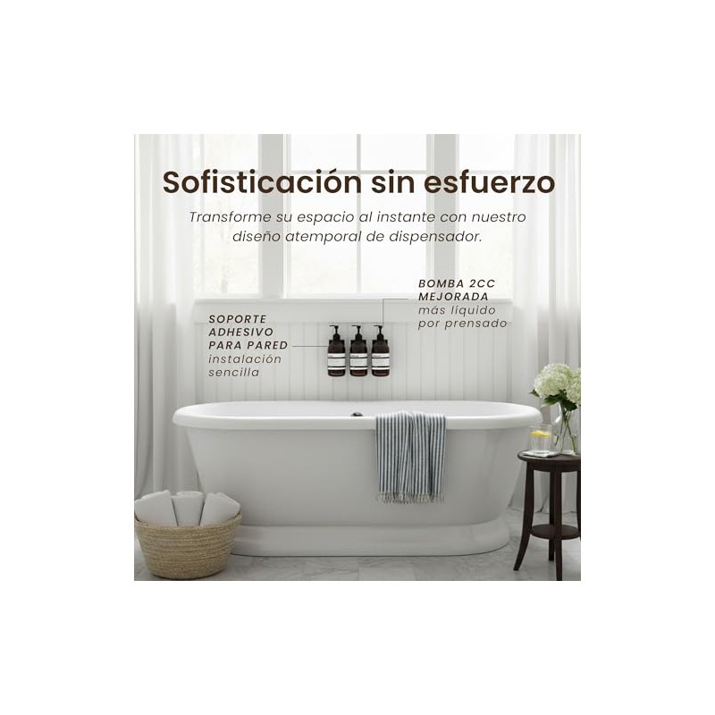 MAISONOVO Dispensador de champú y acondicionador - Dispensador de jabón