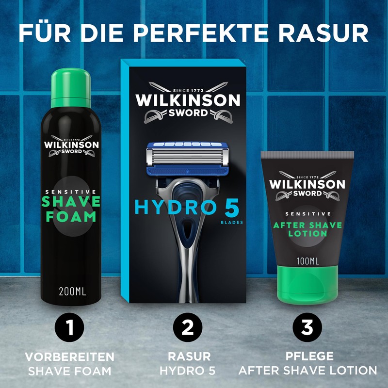 Wilkinson Sword - Hydro 5 Razors for Men, Shaving Handle