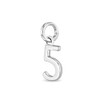 925 Sterling Silver Small Polished Number Five Charm For Little