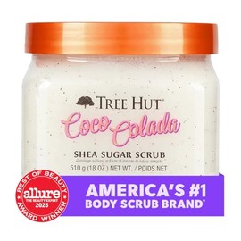TREE HUT, Coco Colada Shea Sugar Scrub, Exfoliante Corporal de Azúcar Natural con Manteca de Karité y Esencia de Coco y Piña, Exfolia e Hidrata la Pie