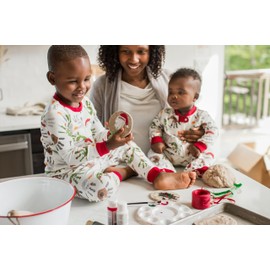 Burt's Bees Baby Baby Girl's Toddler Pajamas, Tee and Pant 2-Piece Pj Set, 100% Organic Cotton, Holiday Hands