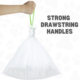 Cat Litter Box Liner Bags Compatible with Litter-Robot Waste Drawer Heavy Duty Waste Drawer Liners for Self-Cleaning Pet Kitty Litter Box Drawer 9-11 Gallons (White Drawstring (110 ct.))