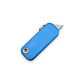 JAMES° The Palmer Utility Knife, Anodized Aluminum Handles, Buttery Smooth Action, Refined Tool Free Blade Changes, Cerulean Blue Grip