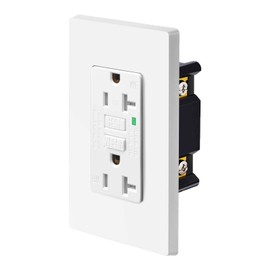 GFCI Outlet 20 Amp,Nineleaf 1PK 20A Weather Resistant GFCI with Screwless Plate,Outdoor Ground Fault Outlet with LED Indicator,Hospital Commercial and Resident Grade,ETL Listed