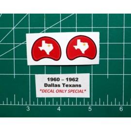 1960-1962, 2009 Dallas Texans Chiefs Football Gumball Helmets DIECUT DECALS ONLY