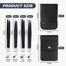 8 Pieces Eyebrow Tweezers, Stainless Steel Eyebrow Curler, Eyelash Tools, Eyebrow Shaping Tools, Beauty Accessories