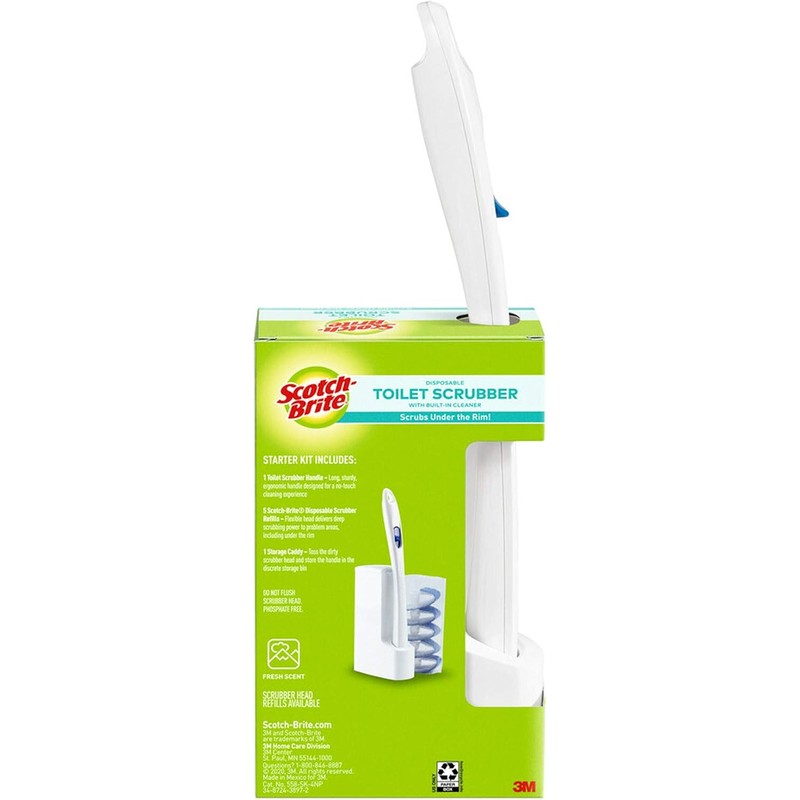 Scotch-Brite Disposable Toilet Scrubber Starter Kit, Disposable Refills with Built-in