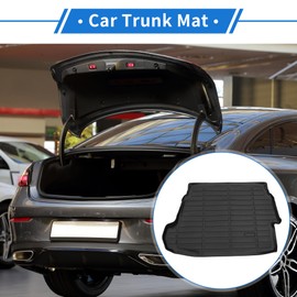 VekAuto 1 Pc Cargo Liner Rear Trunk Mat for Toyota Prius LE 2023-2024 Anti-Slip TPE Black Rear Trunk Cargo Luggage Boot Tray Mat Flat Face Long Stripe Pattern