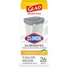 Glad Medium Trash Bags, 8 Gallon, Lemon Fresh Bleach Garbage