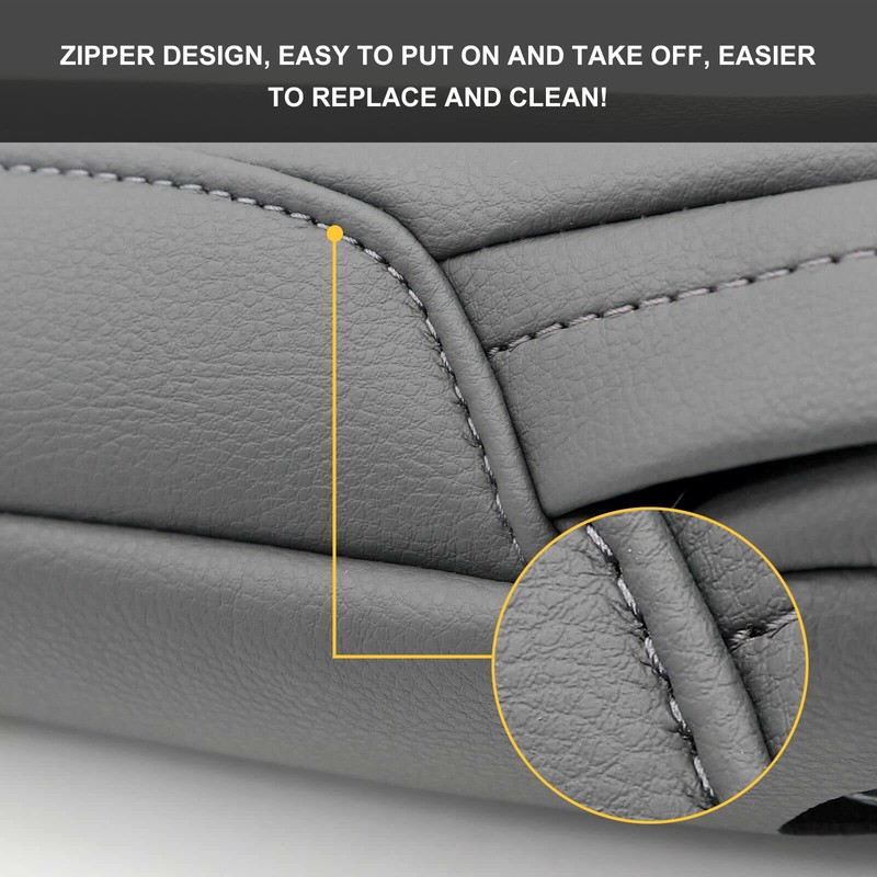 GXARTS Dark Gray Leather Armrest Arm Rest Cover Upholstery for