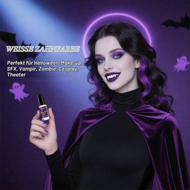 White Tooth Paint, Instant Radiant White Tooth Colour, Halloween Gothic Vampire Teeth Makeup Long Lasting Quick Drying Teeth Whitening for SFX Cosplay Stage Special Effects Daily Use