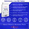 Multivitamin with Iron 180 Daily Tablets - High Strength Supplement