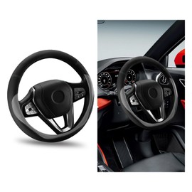 Povtii - Funda universal para volante de coche, de 15 pulgadas, antideslizante, para hombres y mujeres, transpirable, sin olor, para volante de piel, accesorios de coche, se adapta a la mayoría de