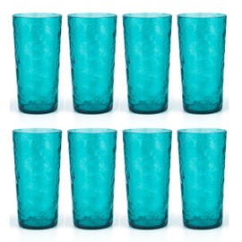 KX-WARE 18-ounce Acrylic Highball Glasses Plastic Tumbler, set of 8 Turquoise