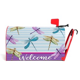 Numland Watercolor Dragonfly Magnetic Anti-UV 100% Polyester Standard Size 21x18 in Oxford Garden,Postbox Letterbox Cover