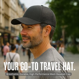 Funky Junque Mesh Trucker Hat Breathable Snapback Cap for Men with Cotton Front and Sweat-Wicking Protection - Grey