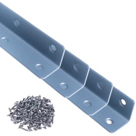 L Brackets, 4PCS Corner Brace Angle , Superior Stainless Steel Bracket,16.7'' x 1'' M, Thickness 2mm, Wood Shelf, Furniture, Cabinet Corner Bracket with Screws (Gray)