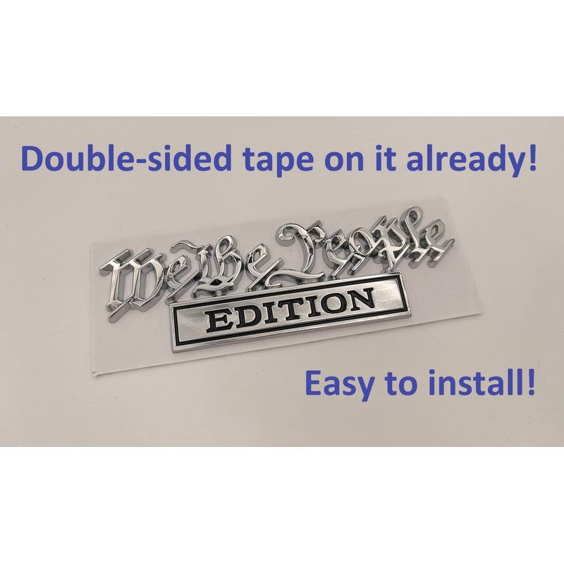 2 Pack We The People Edition Emblem 3D Fender Badge