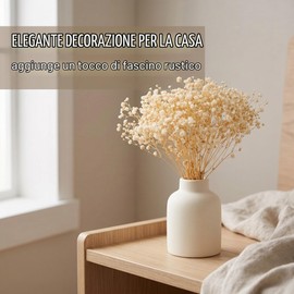 MLRUQRX 100 Pezzi Di Fiori Per Bomboniere Fai Da Te, Gypsophila Essiccata Con Stelo Giallo E Fiore Crema, Misura Standard Per Artigianato In Resina E Decorazioni Nuziali