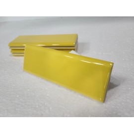 Daltile Sunflower Yellow Ceramic Tile Bullnose Backsplash Curved Edge Subway Trim