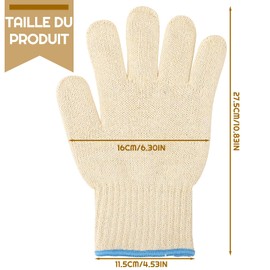 Halinuia Anti Burning Glove Kitchen Oven Glove Heat Resistant BBQ Glove Indoor Outdoor Cotton Knitted Thick Oven Air Fryer High Temperature BBQ Warm