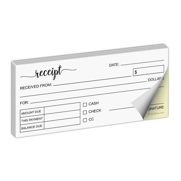 321Done Receipt Book, Made in USA - 2.75x6 Pocket Size