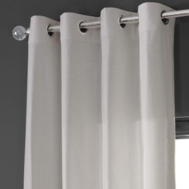 HPD HALF PRICE DRAPES DTCC-20802-96-GR Dune Textured Solid Cotton Grommet Curtain Pair (2 Panels), 50 X 96, Supreme Cream