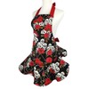TLY Womens Cute Floral Skull Skirt Canvas Apron Halter Tie