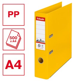 Esselte No.1 Power Lever 75 mm A4 Arch File Spine - Yellow