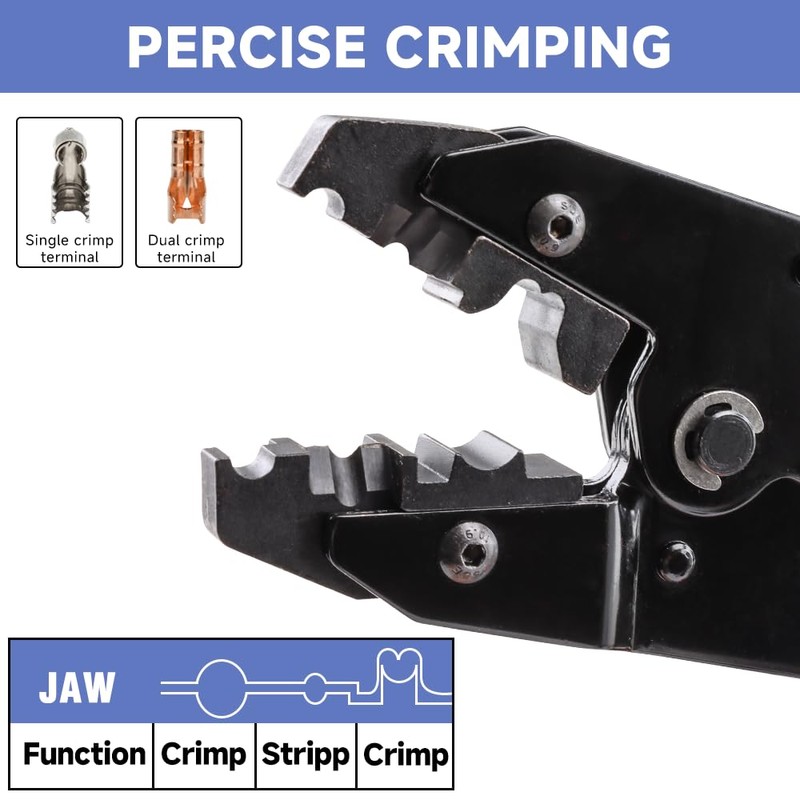 Spark Plug Wire Crimping Tool Kit for Ignition Cables, Ratcheting